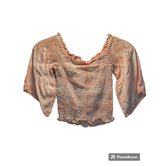 American‎ Eagle Outfitters Smocked Crop Top Junior's Size XXS (M63) - Picture 2 of 2